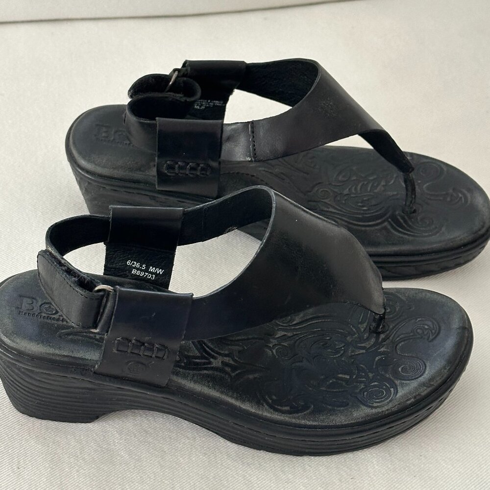 Born Black Leather Sandals Size 6/36.5